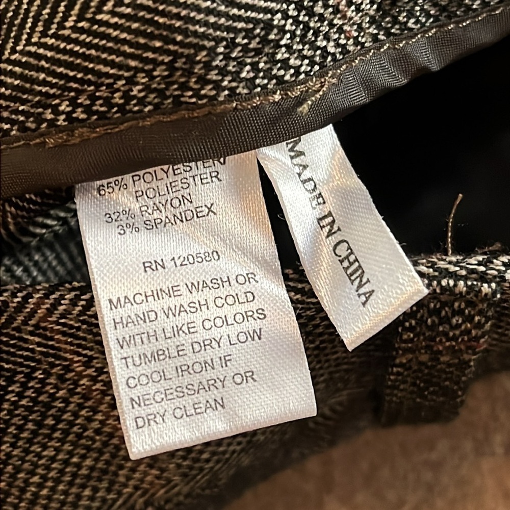 AMANDA & CHELSEA Brown Plaid Trousers - Size 16 - Picture 4 of 14